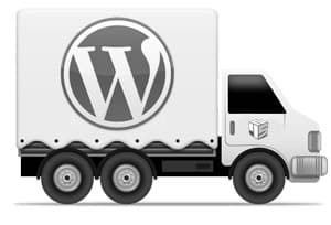 Moving Van with WordPress symbol