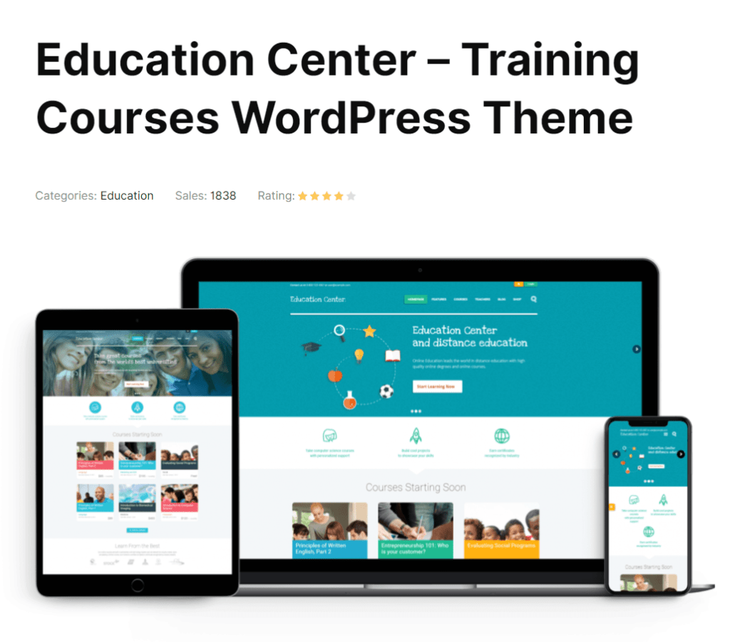 Education Center is an elegant and modern learning WordPress 