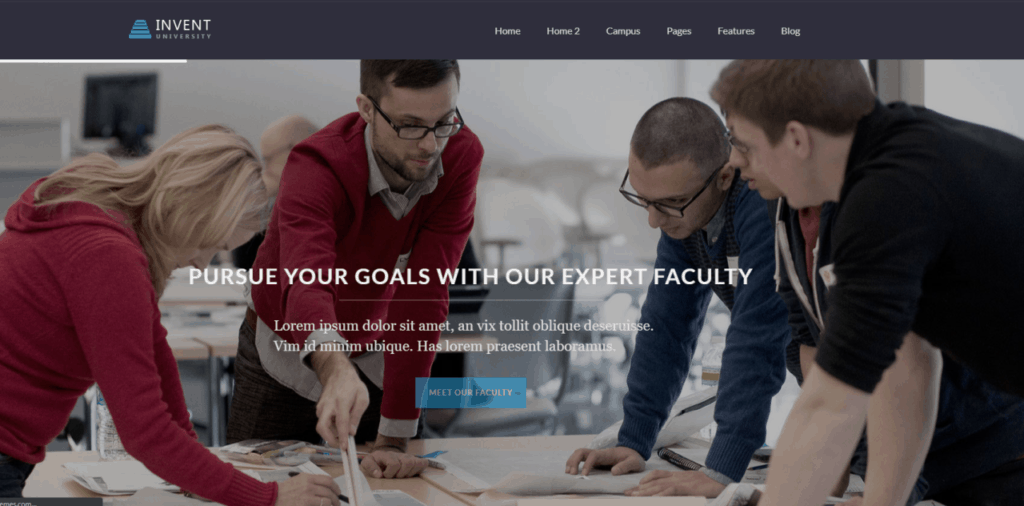 Invent is another feature-rich WordPress eLearning theme 