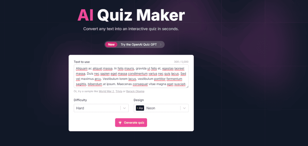 AI Quiz Maker
