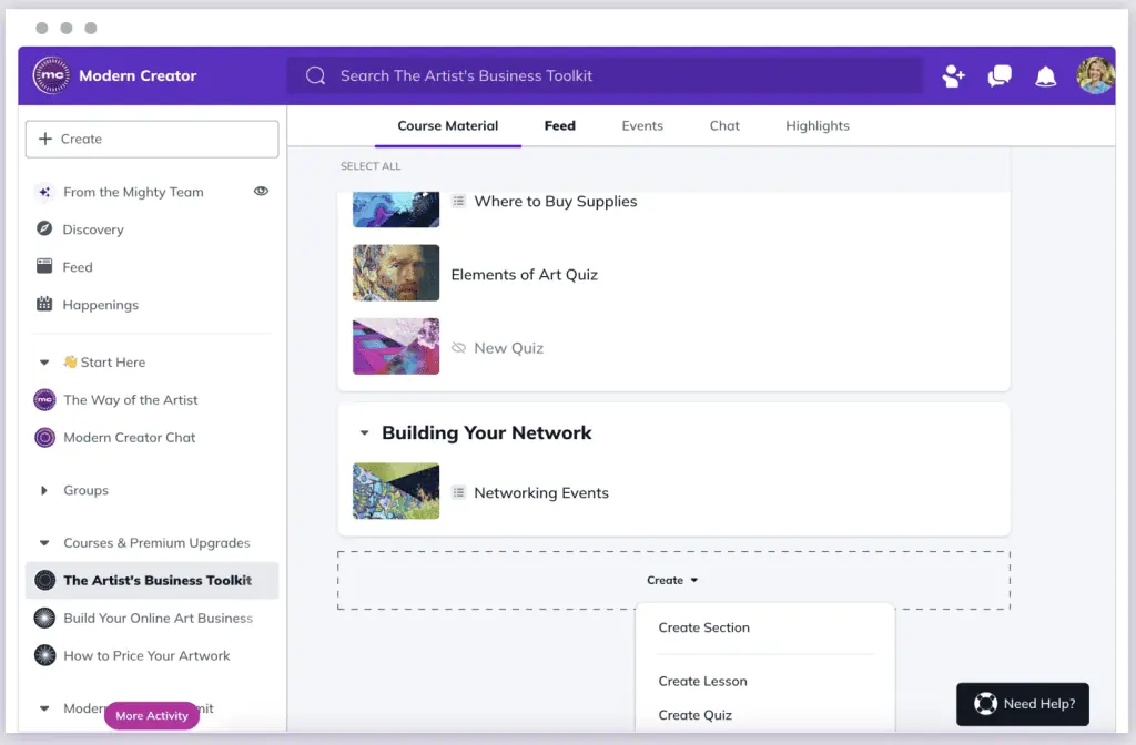 Advanced online course creation