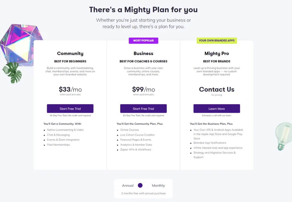 Mighty Networks: Pricing